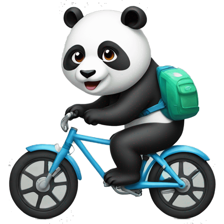 Panda wearing a helmet riding a bike  emoji