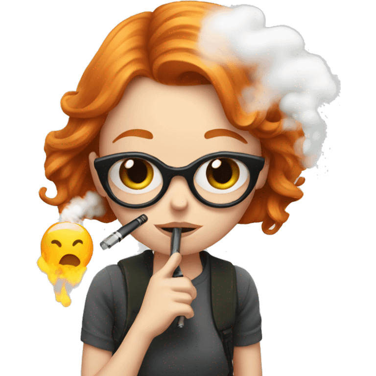 Ginger girl with vape  emoji