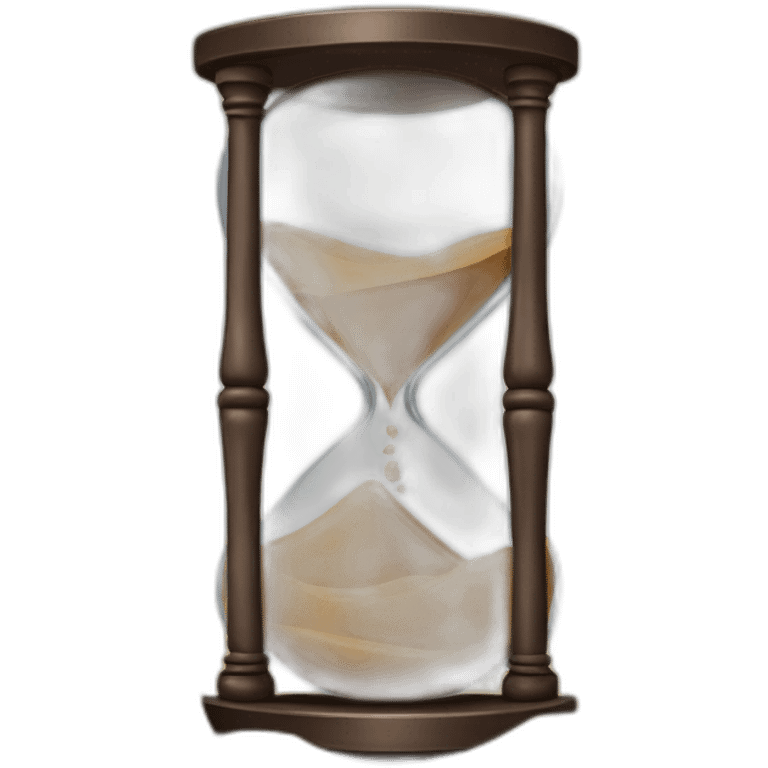 Hourglass in metal half full of brown sand emoji