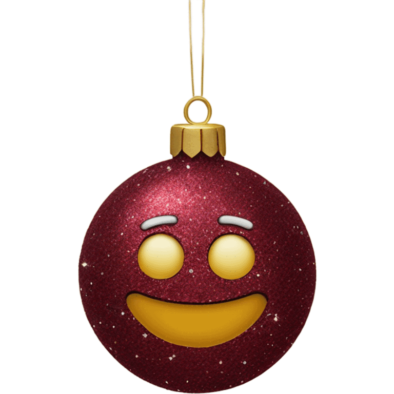 Antique Burgundy glitter chirstmas ornament emoji