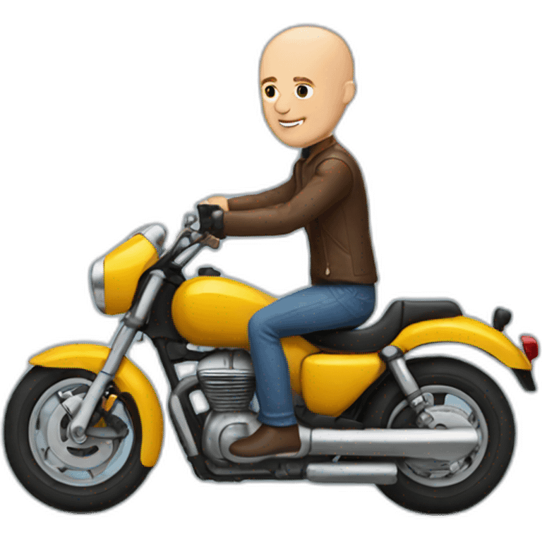 bald man on a motorbike emoji