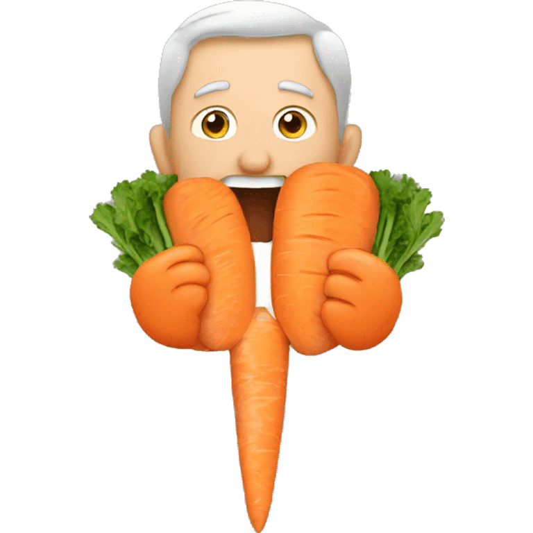 Man eating carrot emoji