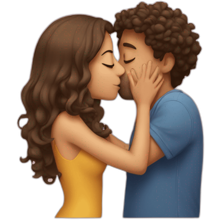 a girl kissing his boyfriend emoji