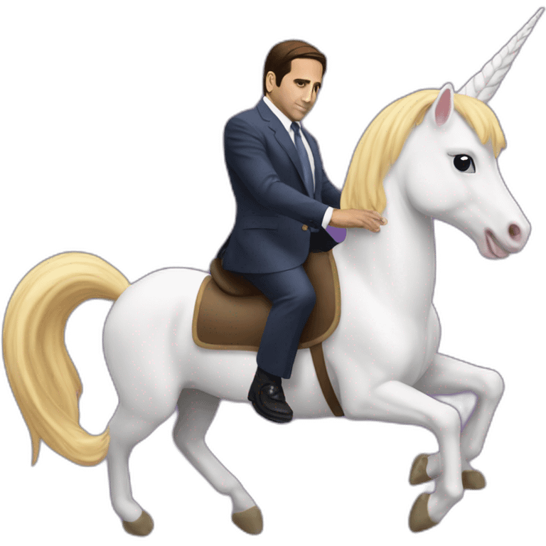 michael scott riding a unicorn emoji