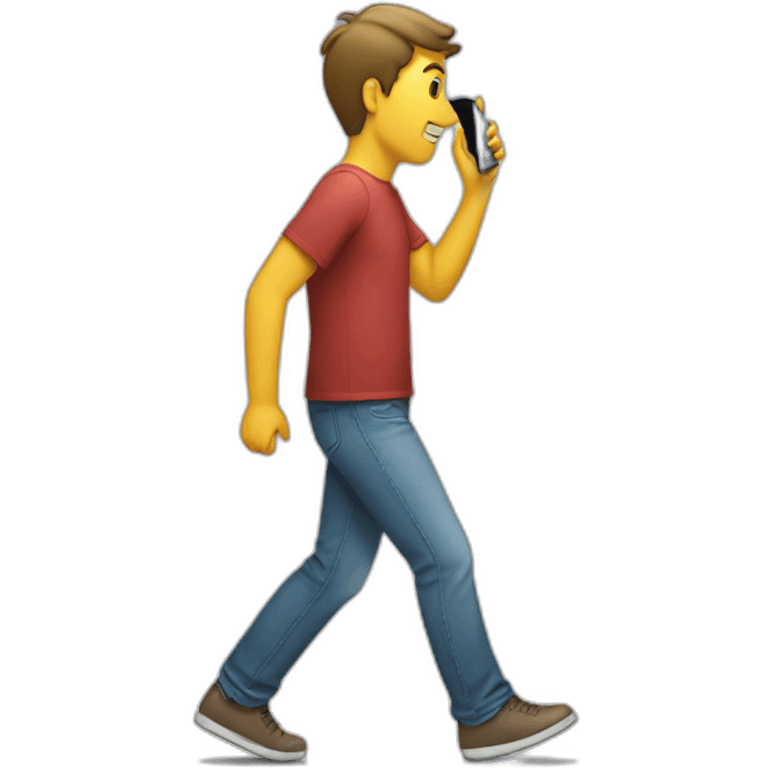 phone walking emoji