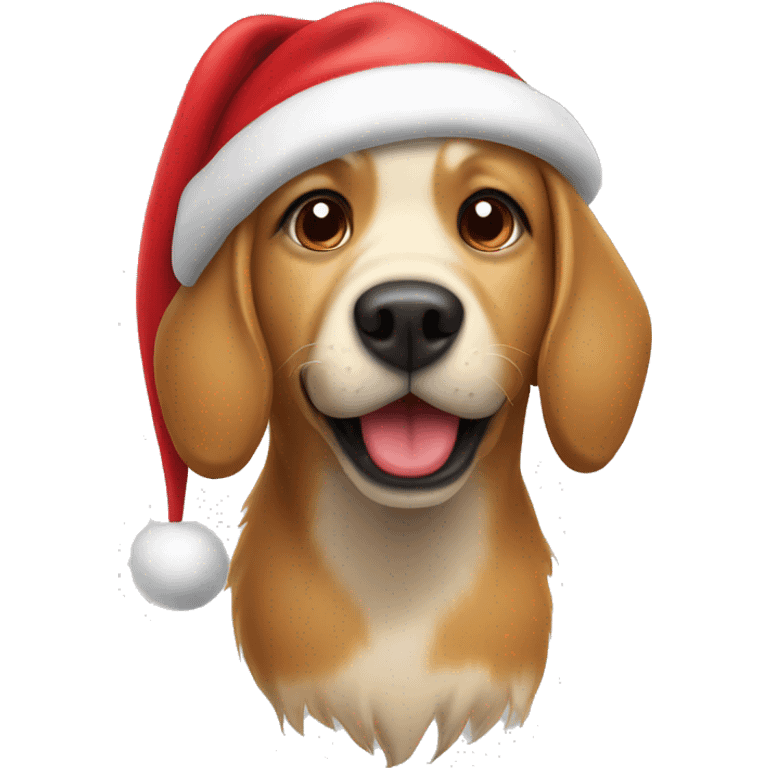 Dog in santa hat  emoji