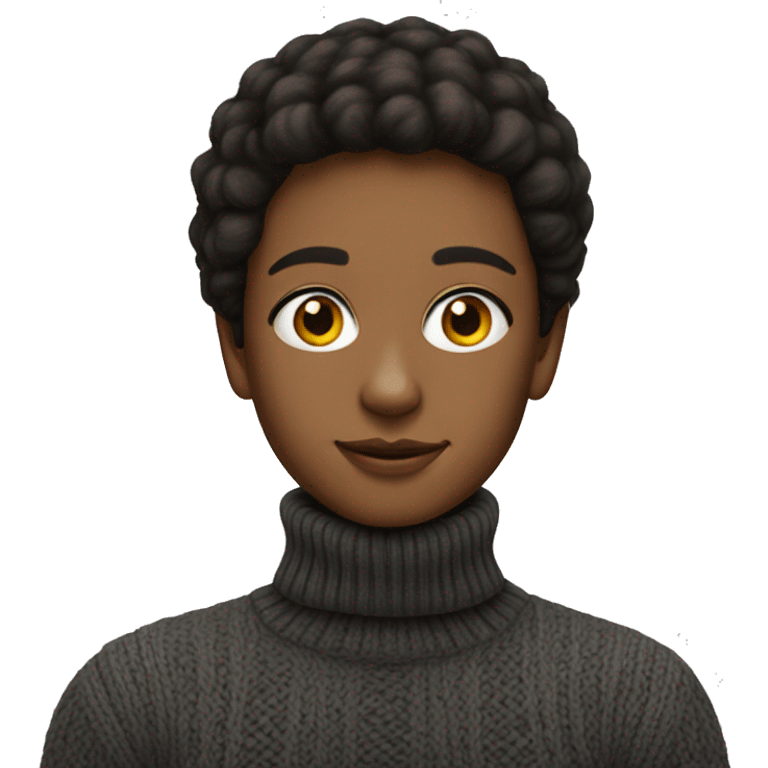 stylish gaze in turtleneck sweater emoji