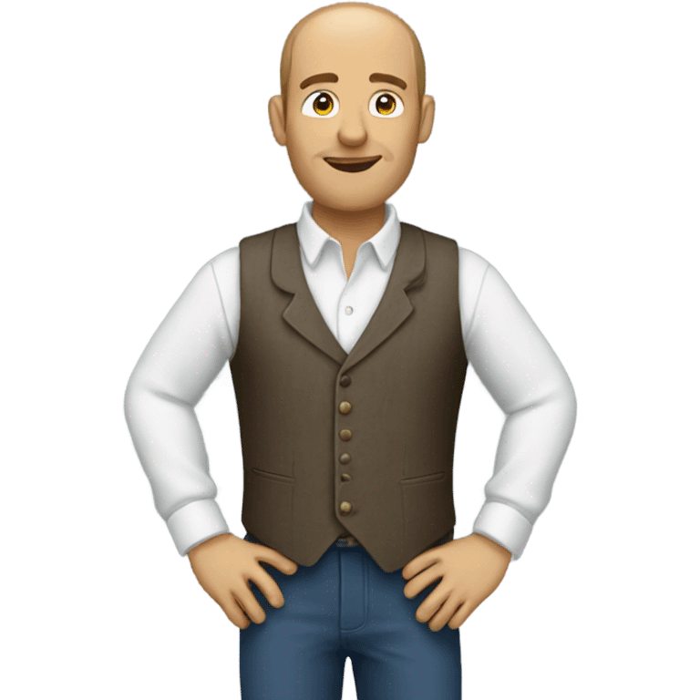 man wearing shirt and waistcoat emoji