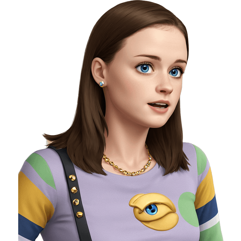 blue eyed girl in jewelry emoji