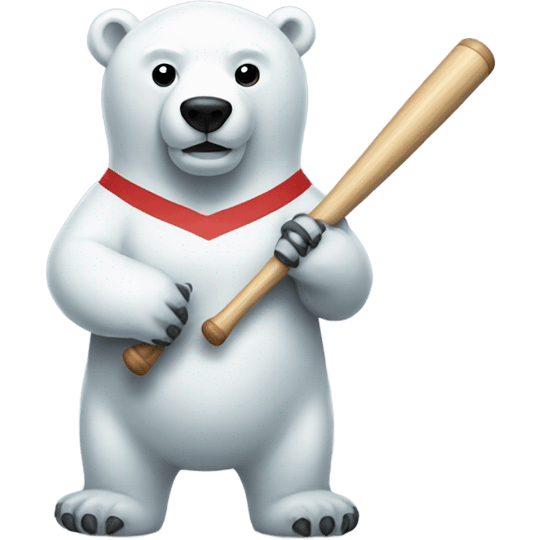 Polar bear with baseball bat emoji