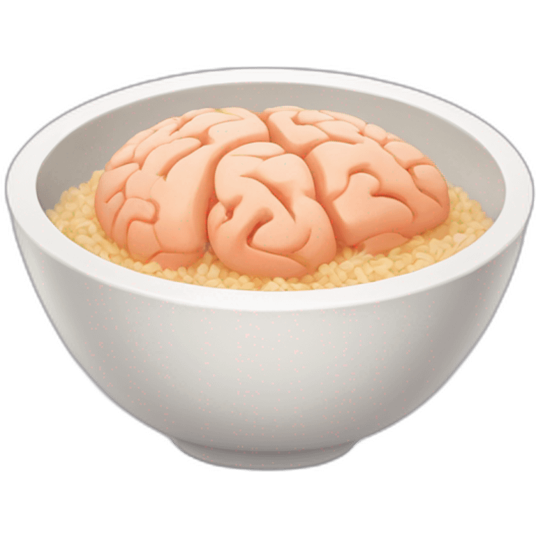 Brain in rice bowl emoji