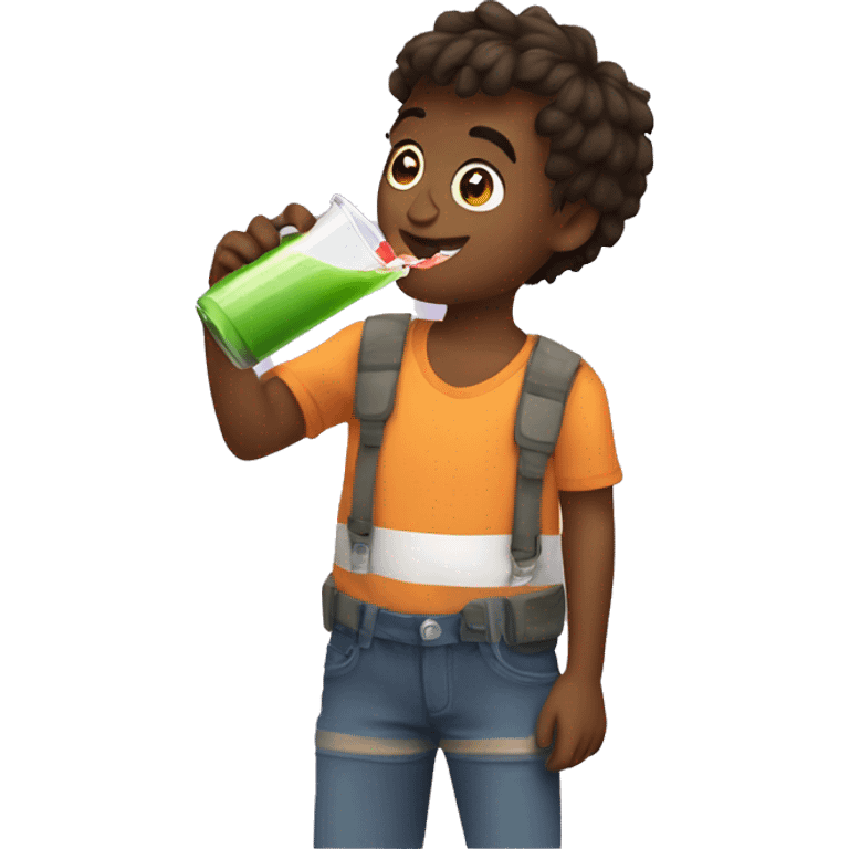 pixal pal boy drinking juice emoji