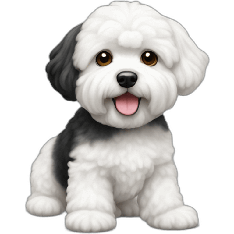 bichon-havanais-black-half-white-head emoji