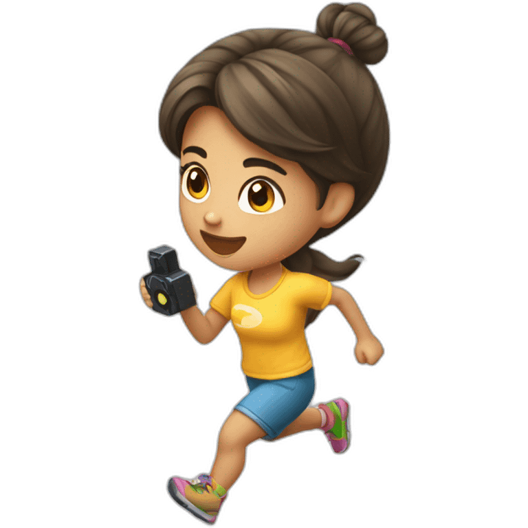 niña gamer corriendo emoji