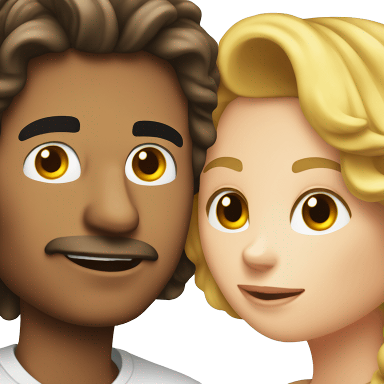 romantic moment between lovers Mexican man and white woman emoji