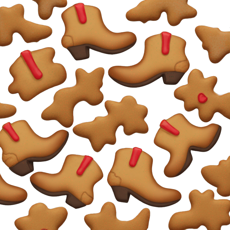 Gingerbread cookie in shape of cowboy boot emoji