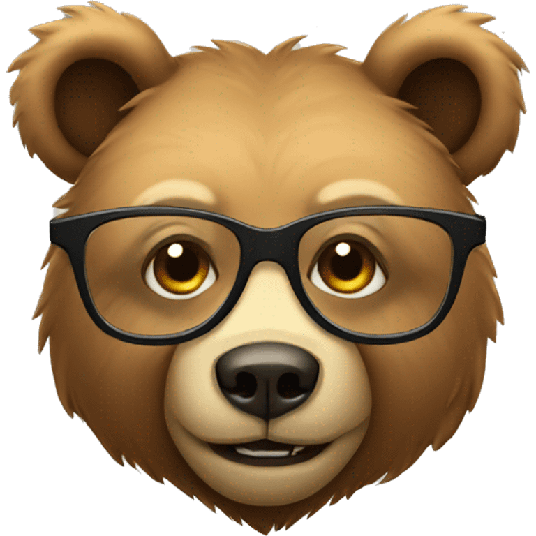 Bear in glasses emoji