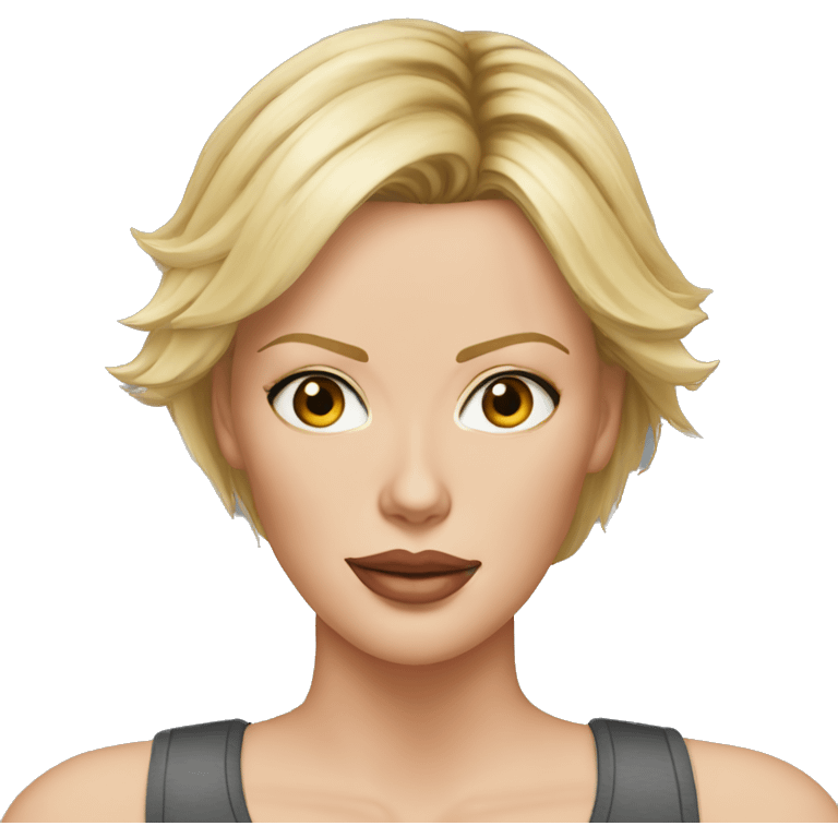 super realistic face of charlize theron wearing tank top emoji