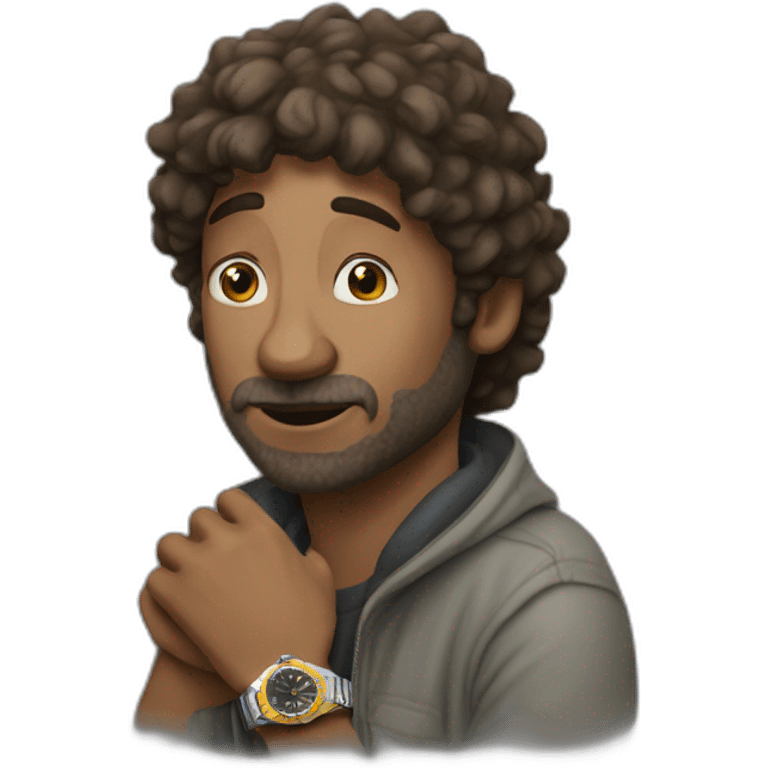 Homeless guy with a rolex emoji