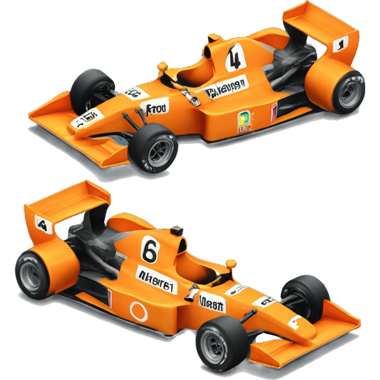 Formula 1 McLaren papaya car - number 4 and no number 1 emoji