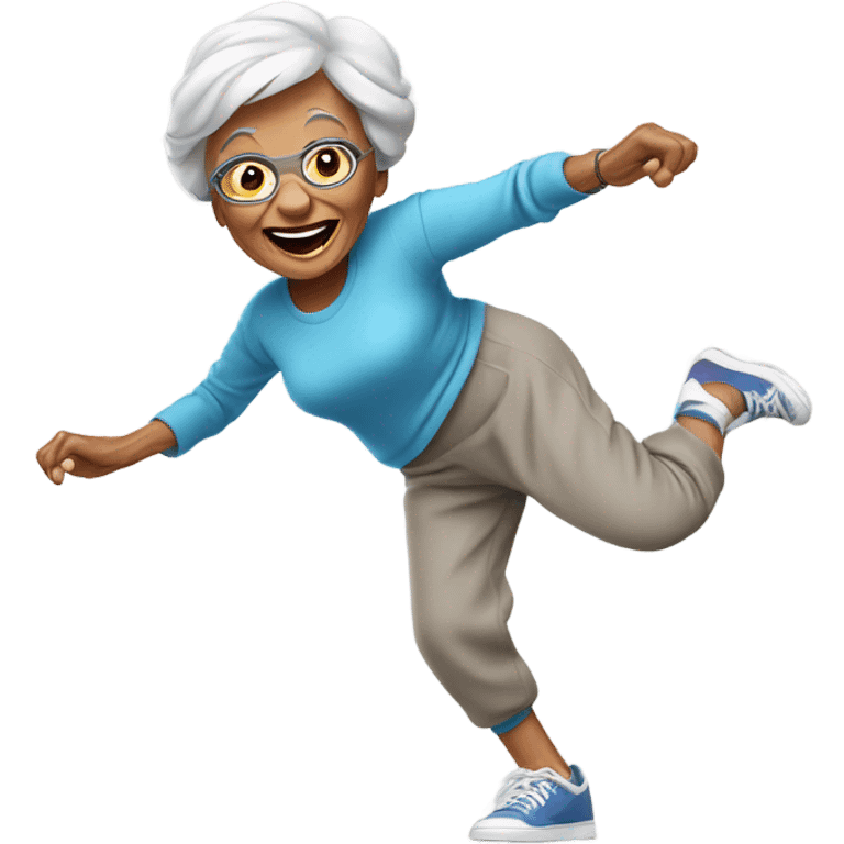 Breakdancing grandma emoji