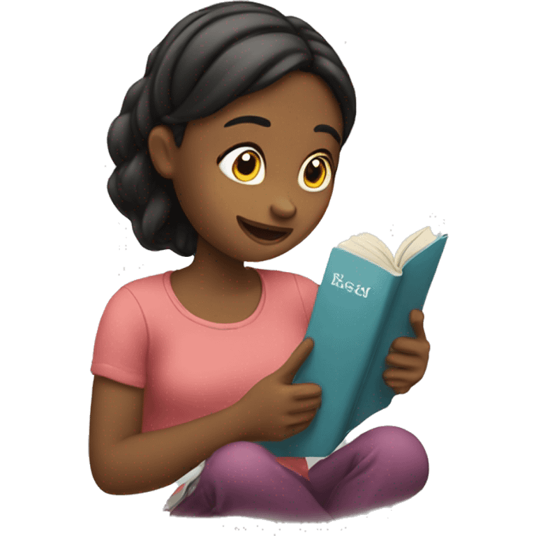 the girl read a book emoji