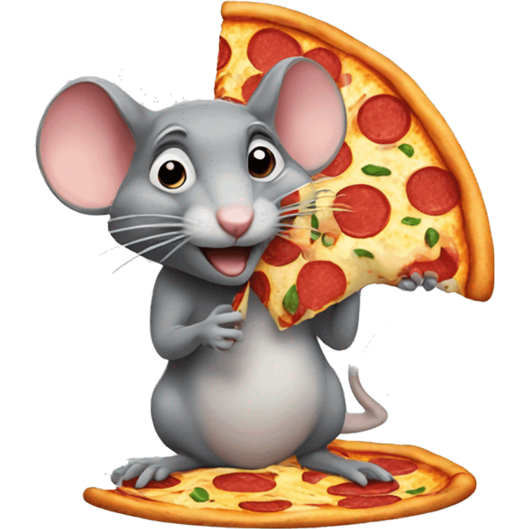 Rat with pizza emoji