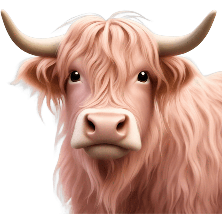 pink highland cow  emoji