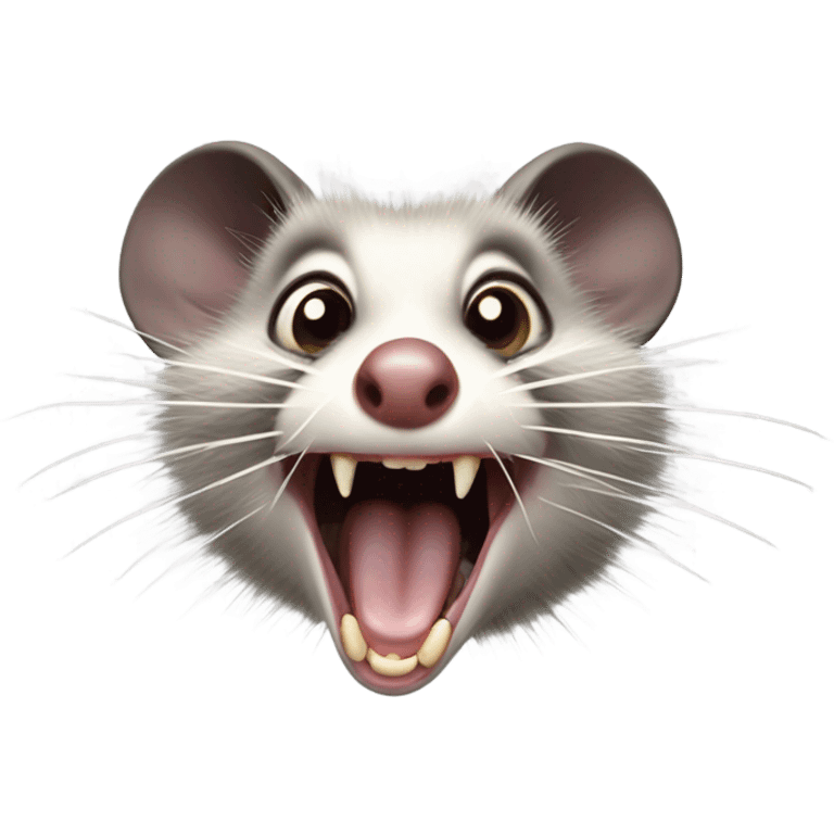 Screaming opossum emoji