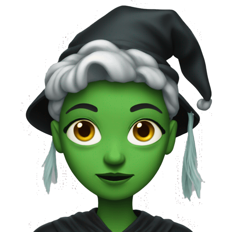 Black witch with green face  emoji