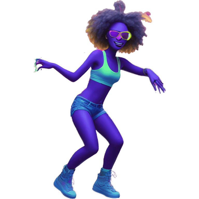 Rave party dancing neon smoking emoji