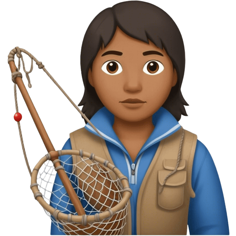 Inuit with a fishing net emoji