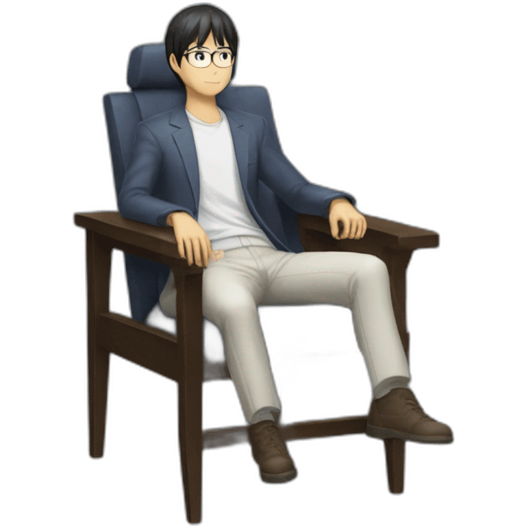 Shinji ikari sitting in a chair emoji