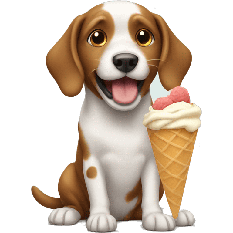 dog eating icecream emoji