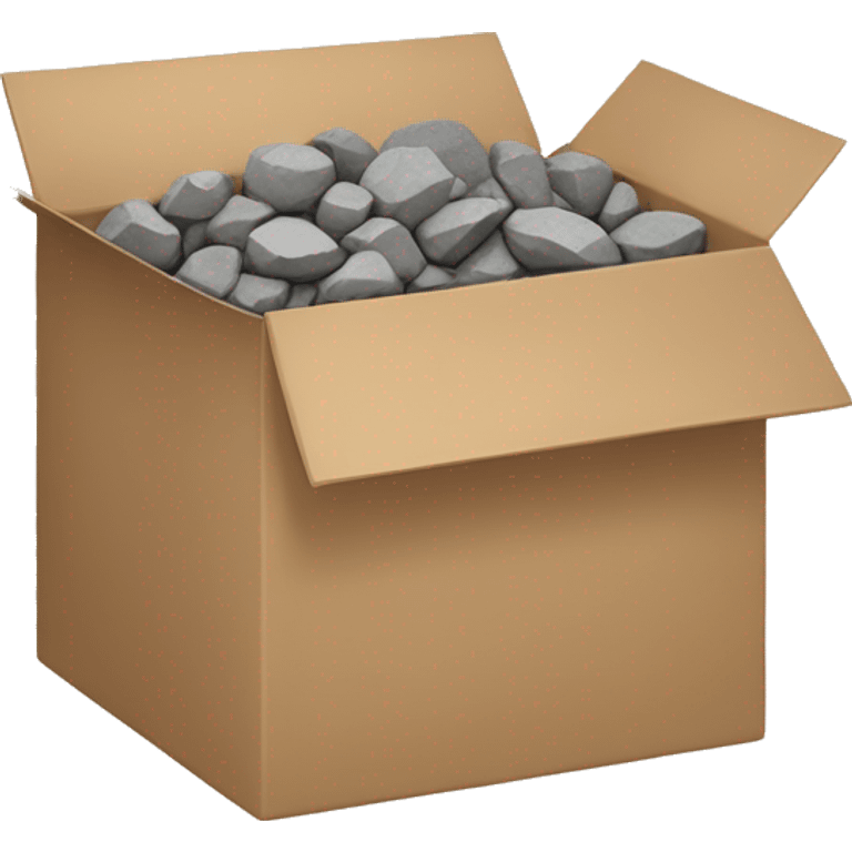 cardboard box full of rocks emoji