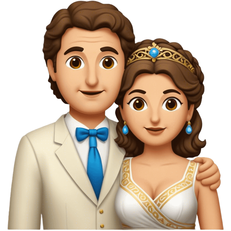 Cinematic Realistic My Big Fat Greek Wedding Pop Culture Emoji, depicting a vibrant celebration of Greek culture rendered with lively textures and festive lighting. emoji