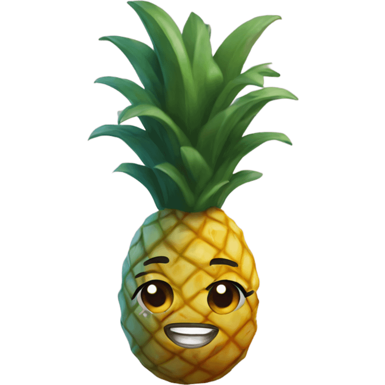 pineapple with makeup emoji