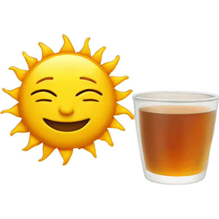 sun with tea emoji