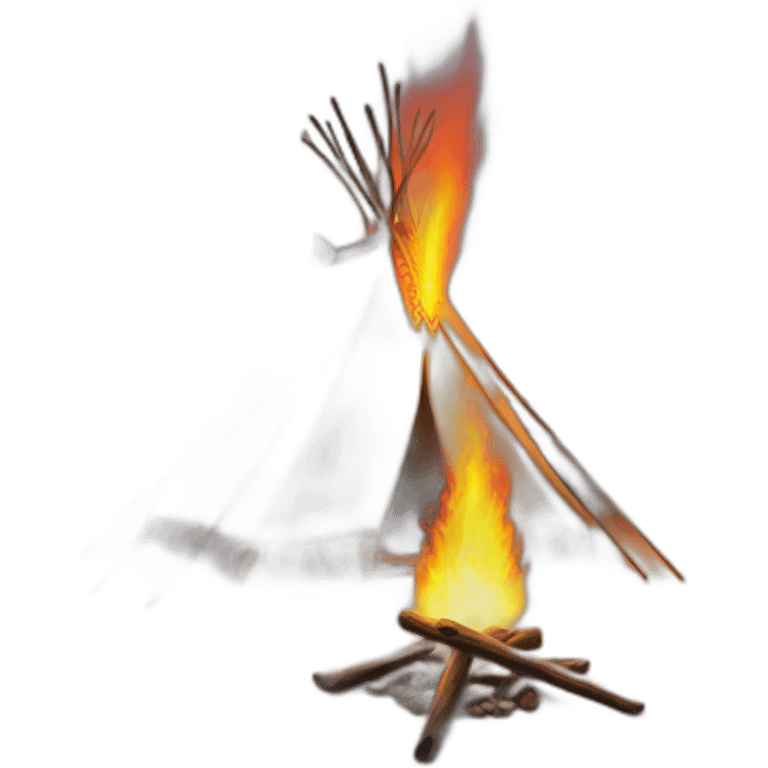 aboriginal tent with fire nearby emoji