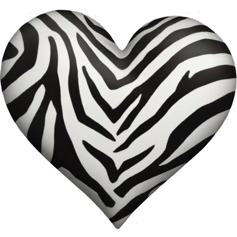 zebra printed heart emoji