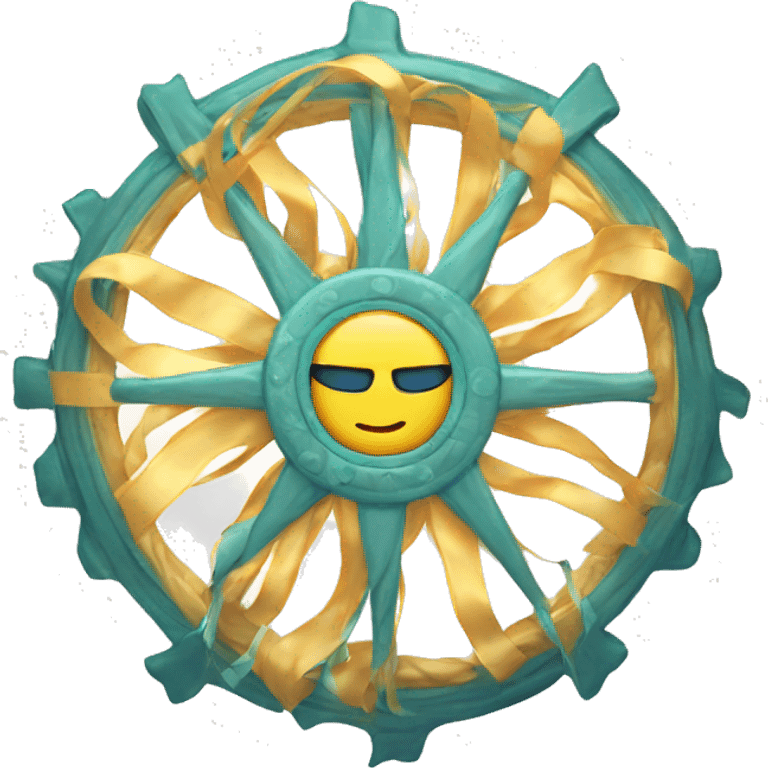 Sunwheel with ribbons from rays emoji