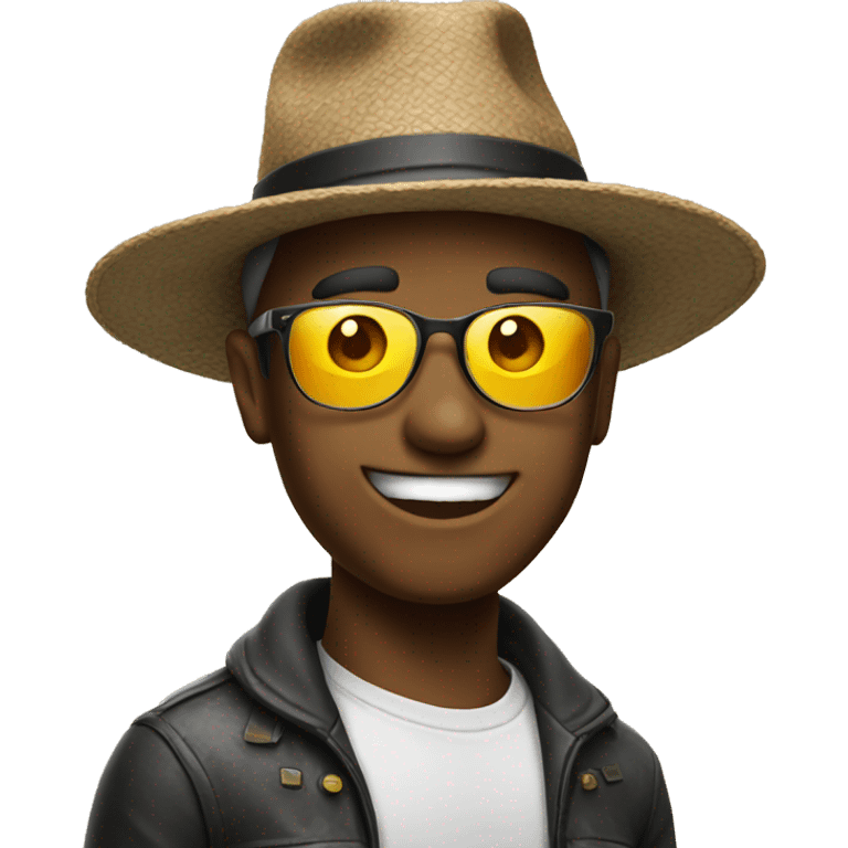 cool emoji with hat emoji