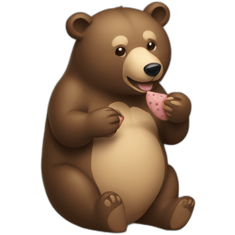 Bear eating a mouse emoji