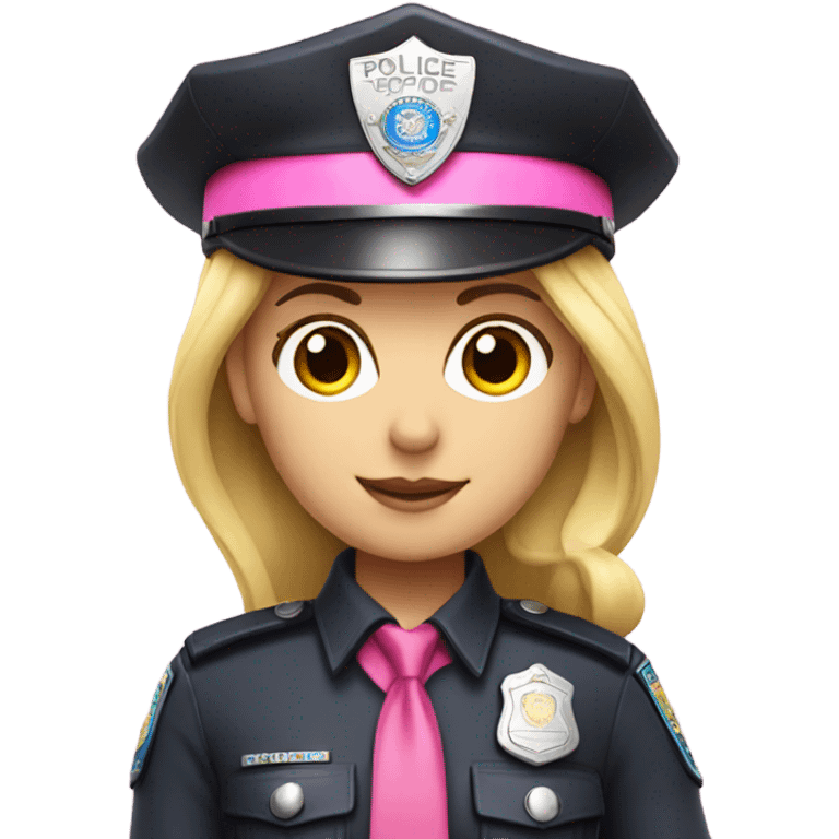 Blonde female in pink rainbow police outfit emoji