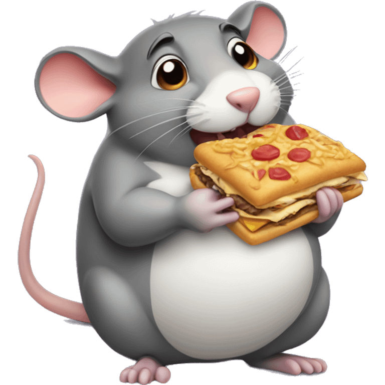 Fat rat eating junk food emoji