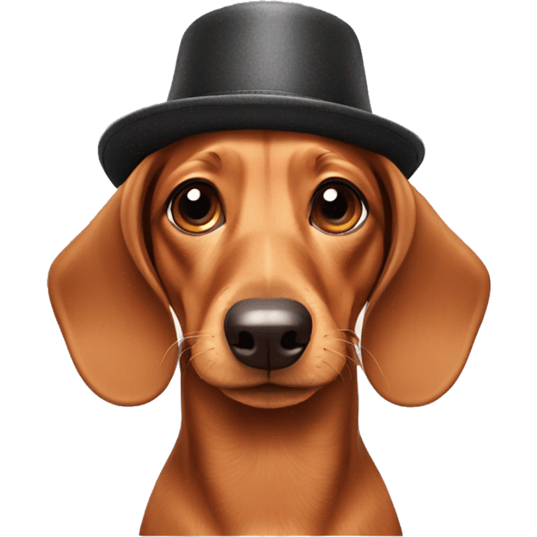 Dachshund wearing a hat emoji