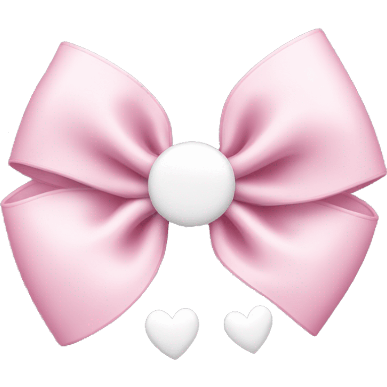 a light pink bow with white hearts  emoji