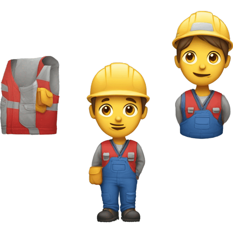 construction worker with blueand red clothes emoji