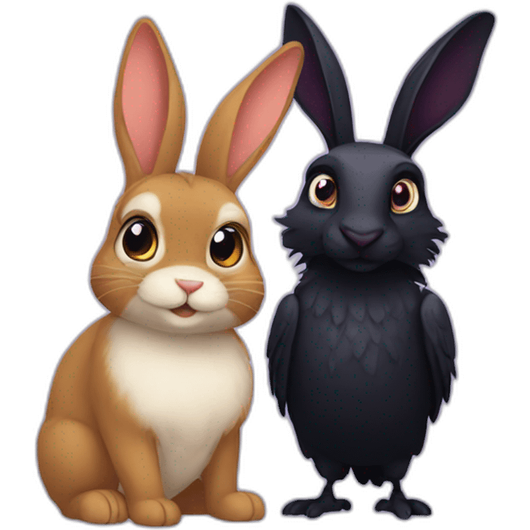 Bunny-and-raven emoji