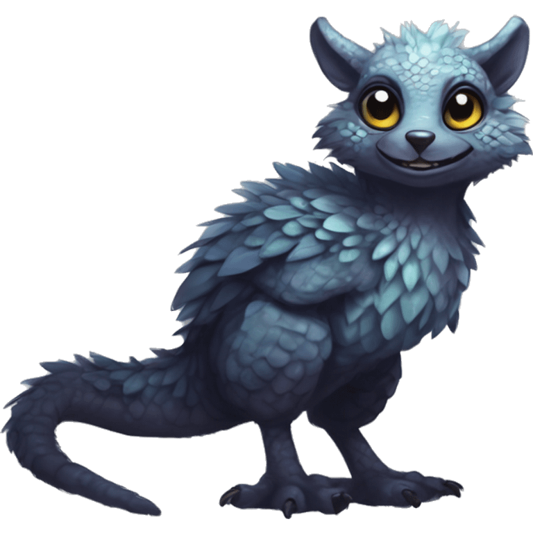  Scaly Cute Edgy Realistic Rare Fantasy Fluffy Slim Vernid-Trico-Melprin-species by LiLaiRa, by Falvie, full body emoji